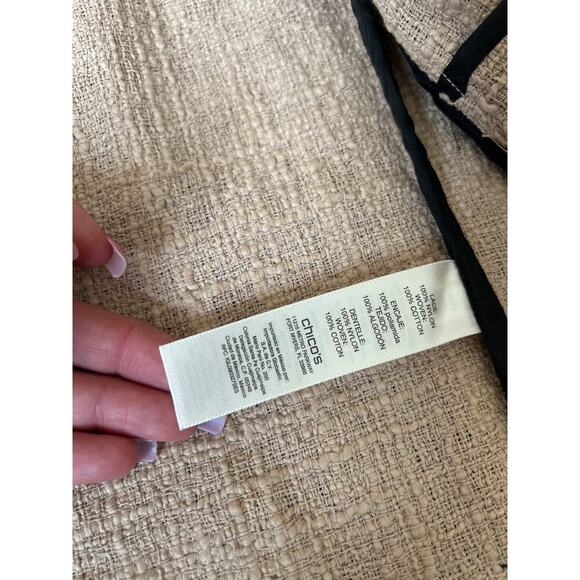 CHICO'S Lace-Embellished Jacket Delicate black lace overlay blazer SZ 0 (SM) - Picture 6 of 7